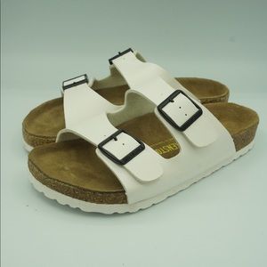 White Birkenstock Leather Sandal Arizona